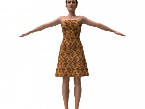 3차원, 현실적이다, 여성, 와, 의류 3D 모델