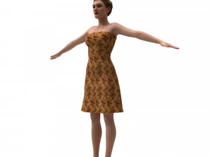 3차원, 현실적이다, 여성, 와, 의류 3D 모델