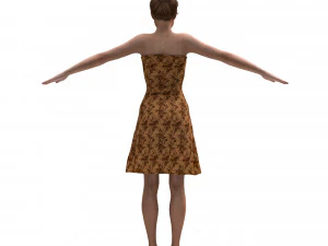 3차원, 현실적이다, 여성, 와, 의류 3D 모델