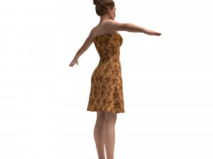 3차원, 현실적이다, 여성, 와, 의류 3D 모델