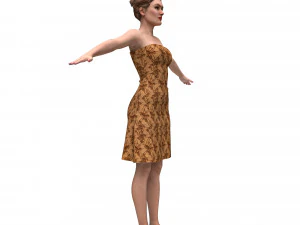 3차원, 현실적이다, 여성, 와, 의류 3D 모델