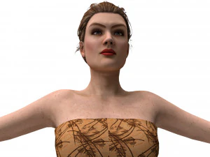 3차원, 현실적이다, 여성, 와, 의류 3D 모델