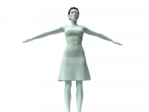 3차원, 현실적이다, 여성, 와, 의류 3D 모델