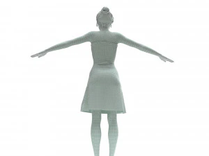 3차원, 현실적이다, 여성, 와, 의류 3D 모델