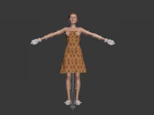 3차원, 현실적이다, 여성, 와, 의류 3D 모델