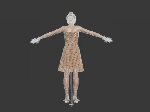 3차원, 현실적이다, 여성, 와, 의류 3D 모델