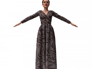 3d female with cloth dress model 3D Model