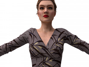 3d female with cloth dress model Model 3D