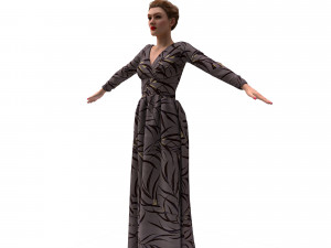 3d female with cloth dress model Model 3D