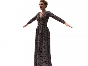 3d female with cloth dress model 3D Model