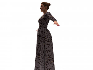 3d female with cloth dress model Model 3D