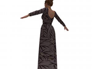 3d female with cloth dress model Model 3D