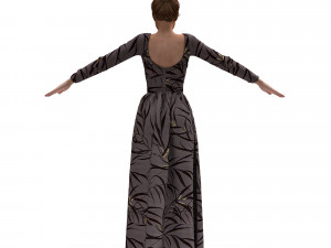 3d female with cloth dress model Model 3D
