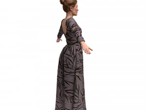 3d female with cloth dress model 3D Model