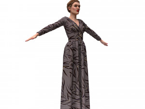 3d female with cloth dress model Model 3D
