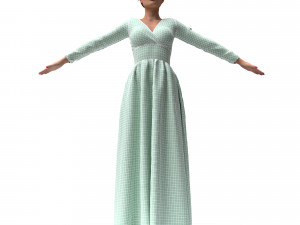 3d female with cloth dress model Model 3D