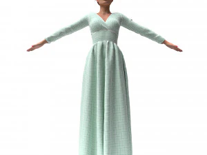 3d female with cloth dress model 3D Model