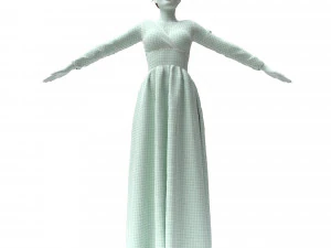 3d female with cloth dress model 3D Model