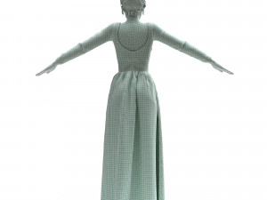 3d female with cloth dress model Model 3D
