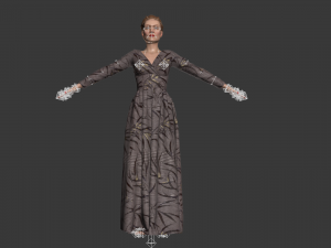 3d female with cloth dress model Model 3D