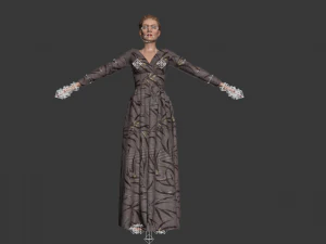 3d female with cloth dress model 3D Model