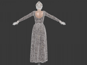 3d female with cloth dress model Model 3D