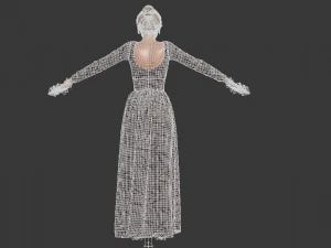 3d female with cloth dress model 3D Model