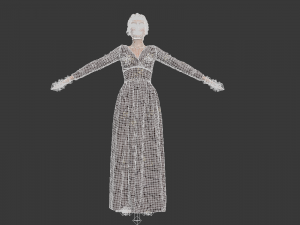 3d female with cloth dress model Model 3D