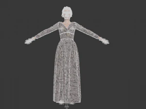 3d female with cloth dress model 3D Model