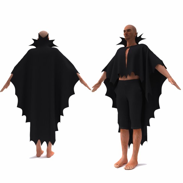 man in cape 3D Модель .c4d .max .obj .3ds .fbx .stl .blend 