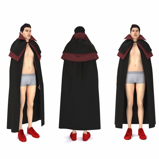 man with cloth cape vampire 3D मॉडल .c4d .max .obj .3ds .fbx .stl .blend 