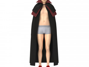 man with cloth cape vampire 3D मॉडल