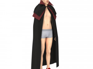 man with cloth cape vampire 3D मॉडल
