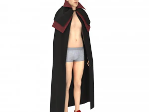 man with cloth cape vampire 3D Model
