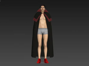 man with cloth cape vampire 3D Model