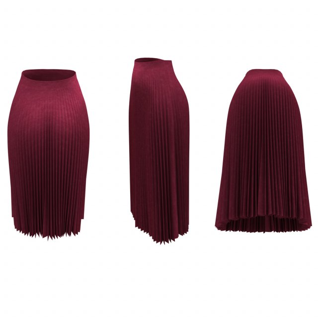 skirts accordion pleated 3D Model .c4d .max .obj .3ds .fbx .stl .blend 
