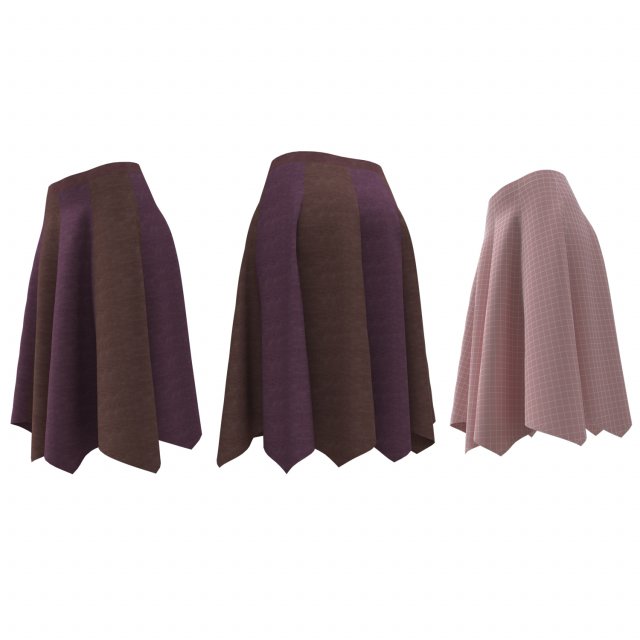 skirts handkerchief paneled 3D 모델 .c4d .max .obj .3ds .fbx .stl .blend 