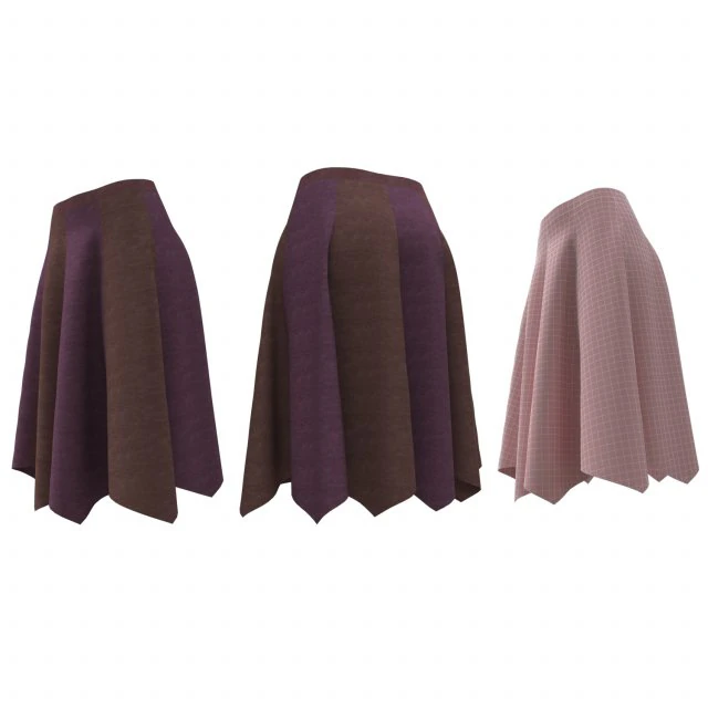 स्कर्ट रूमाल पैनलयुक्त 3D मॉडल .c4d .max .obj .3ds .fbx .stl .blend 