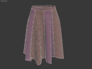 स्कर्ट रूमाल पैनलयुक्त 3D मॉडल