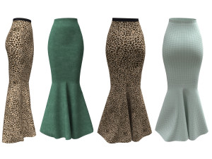 3d skirts fishtail 1 3D मॉडल