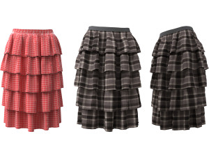 skirts layered ruffle 3D Модель