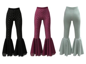 바지 화려한 플레어 바닥 3D 모델