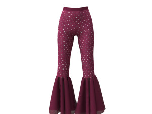 pants fancy flared bottom 3D मॉडल