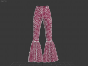 pants fancy flared bottom 3D मॉडल