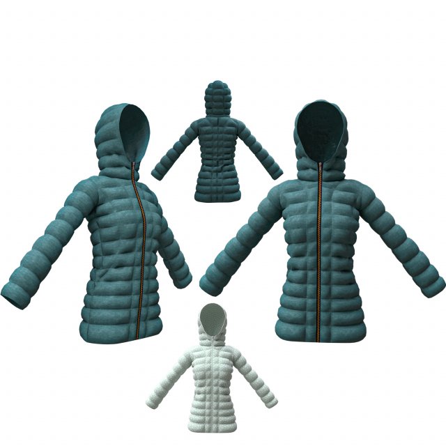 womens jacket Model 3D .c4d .max .obj .3ds .fbx .stl .blend 