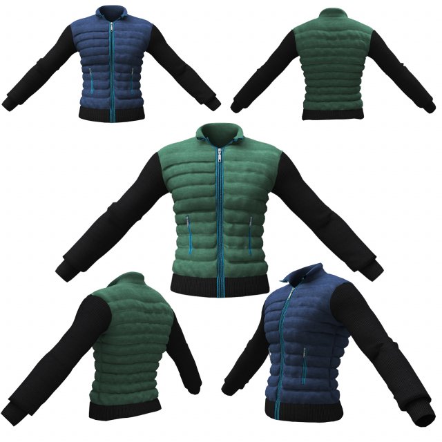 jacket men double breasted coat Modèle 3D .c4d .max .obj .3ds .fbx .stl .blend 
