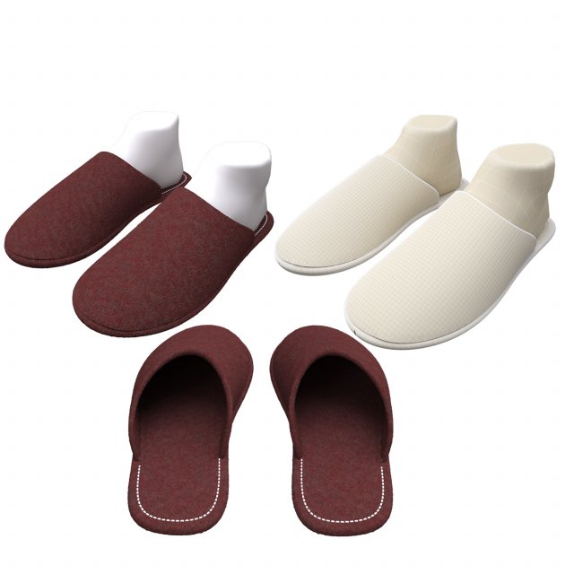 slippers home 3D Model .c4d .max .obj .3ds .fbx .stl .blend 
