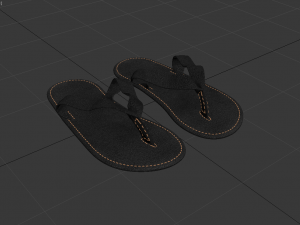 3d leather slipper 3D Модель
