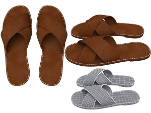 men leather slippers model 3D-Modell