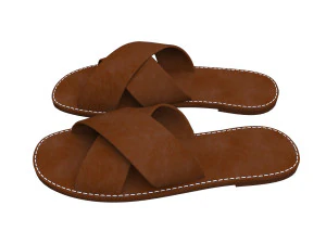 men leather slippers model 3D Model